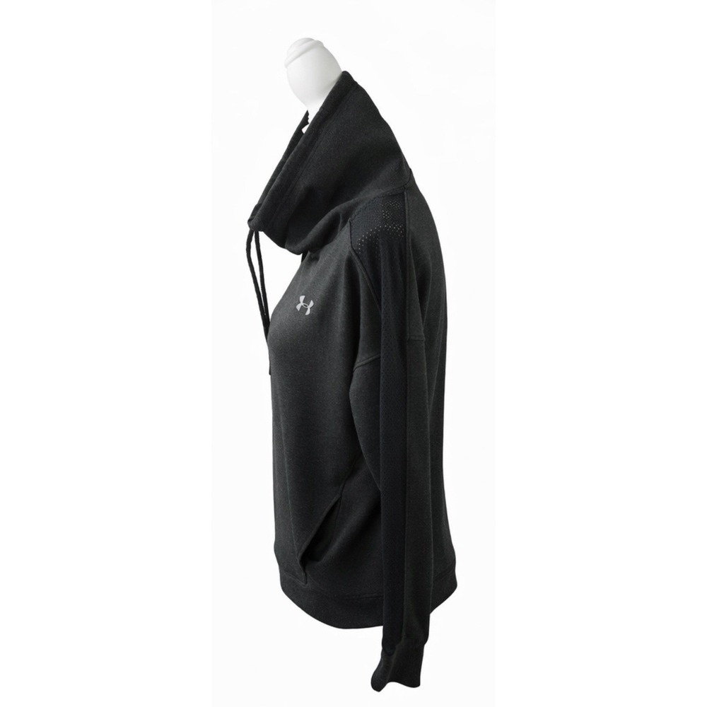 Under Armour Women's Featherweight Fleece Funnel Neck Sweatshirt Charcoal Gray S - Picture 4 of 7